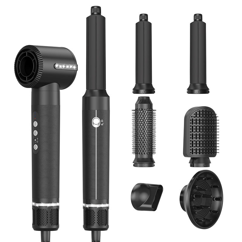 Séchoir à cheveux professionnel à moteur BLDC 7 en 1 avec vent fort et 3 réglages de chaleur