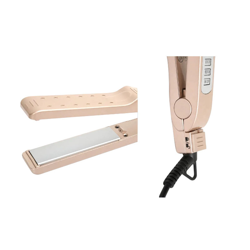2 en 1 Taille de voyage Législateur de cheveux et fer à friser avec verrou de sécurité et température réglable