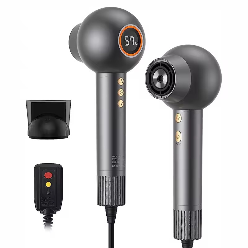Séche-cheveux ionique portable réglable à température intelligente