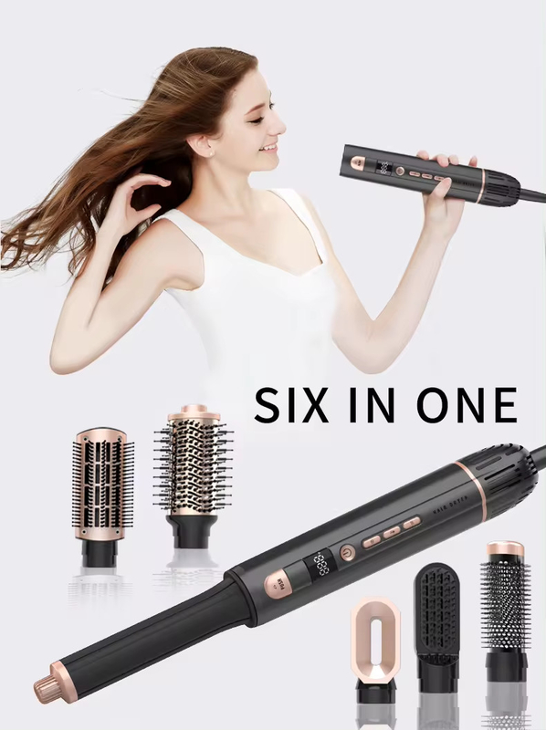 Nouveau design 2024 vente à chaud 6 en 1 Styler multi-fonction Air Wrap affichage LCD brosse à air chaud