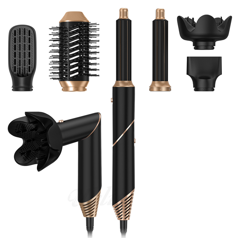 6 en 1 Styler multi-fonction pliant portable enveloppement aérien curling nouveau design de voyage peigne à brosses à air chaud
