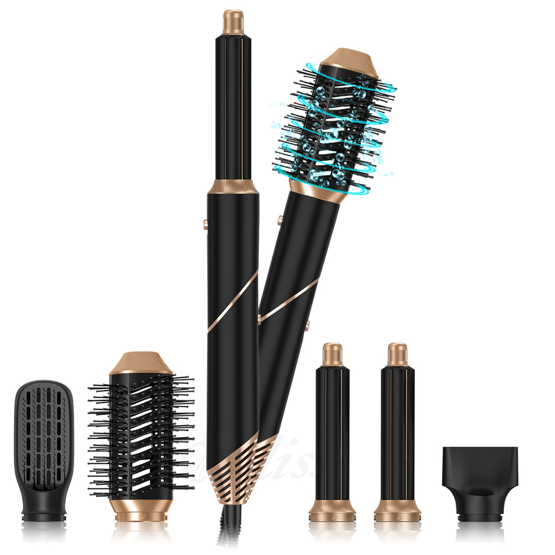 6 en 1 Styler multi-fonction pliant portable enveloppement aérien curling nouveau design de voyage peigne à brosses à air chaud