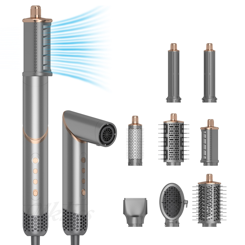 8 en 1 Styling rapide Multi-fonction brosse à air chaud peigne pliable Voyage en plein air Air Wrap One Step Styler