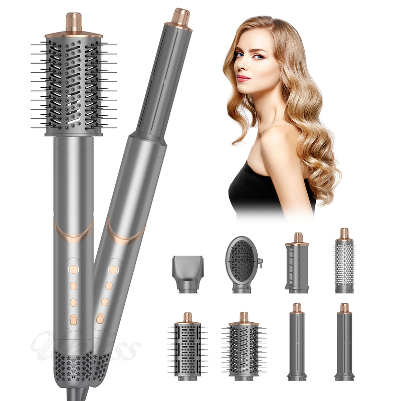 8 en 1 Styling rapide Multi-fonction brosse à air chaud peigne pliable Voyage en plein air Air Wrap One Step Styler
