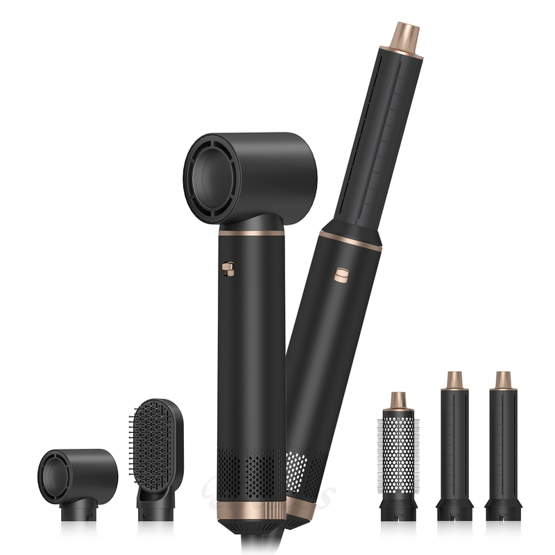 5 en 1 boîte cadeau noire sèche-cheveux à une étape Styler multi-fonction aux ions négatifs professionnel