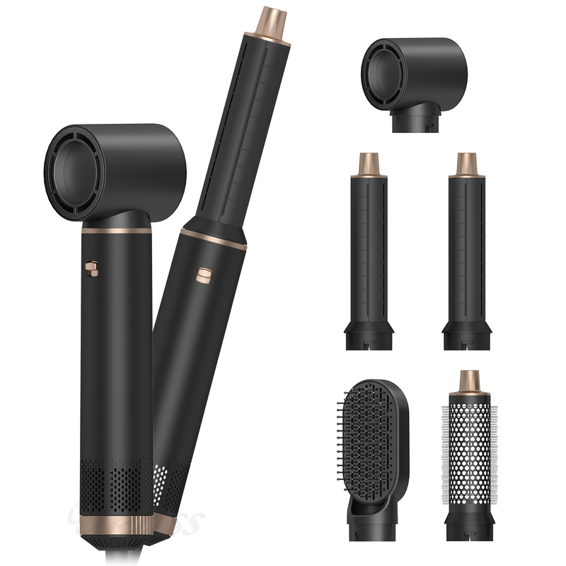 5 en 1 boîte cadeau noire sèche-cheveux à une étape Styler multi-fonction aux ions négatifs professionnel