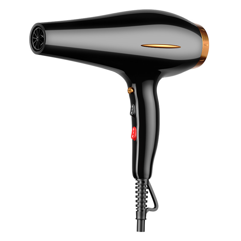 Séche-cheveux électrique à poignée ergonomique avec conception réductrice de bruit et grande prise d'air métallique