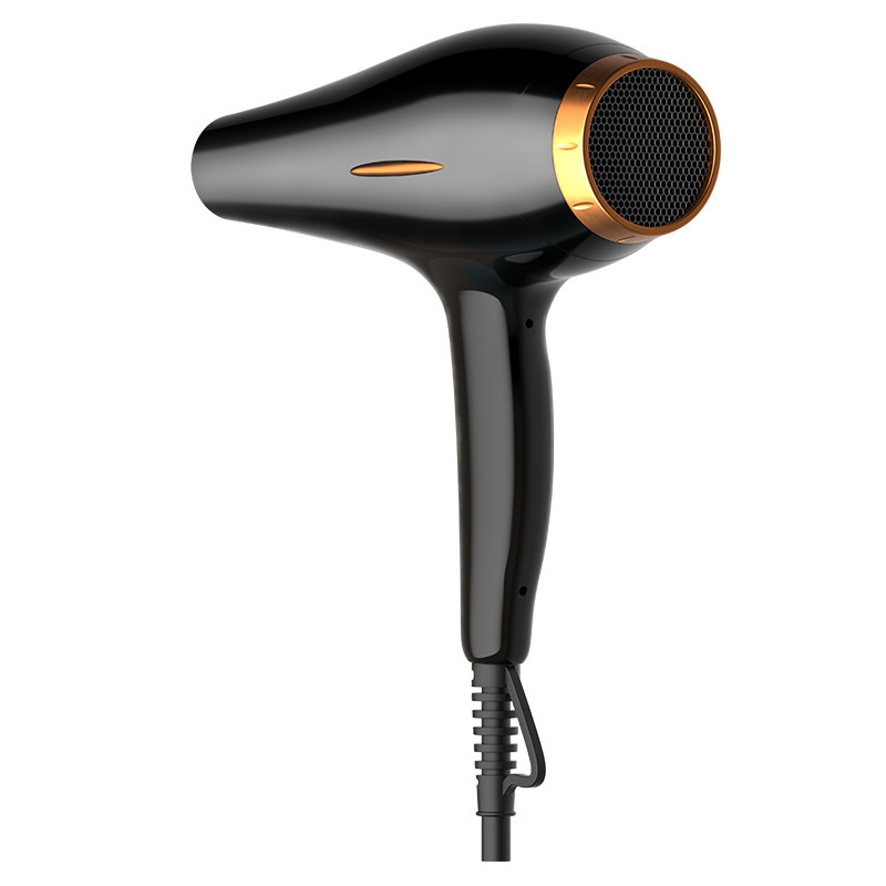 Séche-cheveux électrique à poignée ergonomique avec conception réductrice de bruit et grande prise d'air métallique