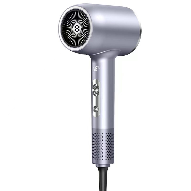 Séche-cheveux électrique à haute vitesse sans pinceau professionnel de 2400 W avec ions négatifs affichage numérique LED faible bruit