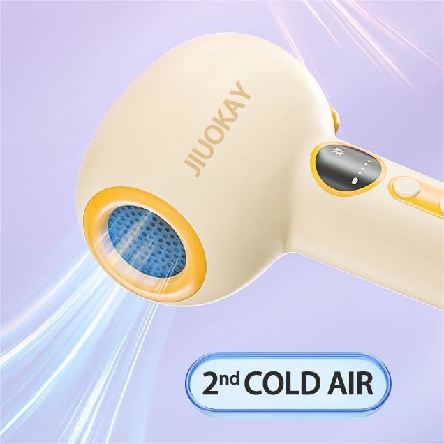 Séche-cheveux sans fil pour bébé chaleur douce air doux rechargeable petit sèche-cheveux à souffler pour bébé avec 3 réglages