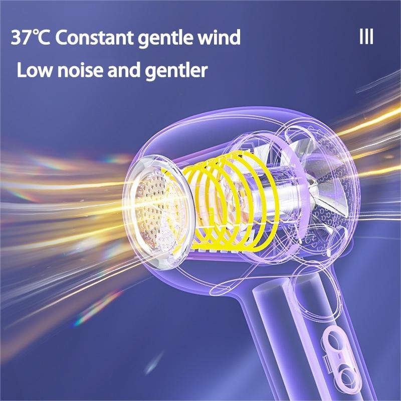 Séche-cheveux sans fil pour bébé chaleur douce air doux rechargeable petit sèche-cheveux à souffler pour bébé avec 3 réglages