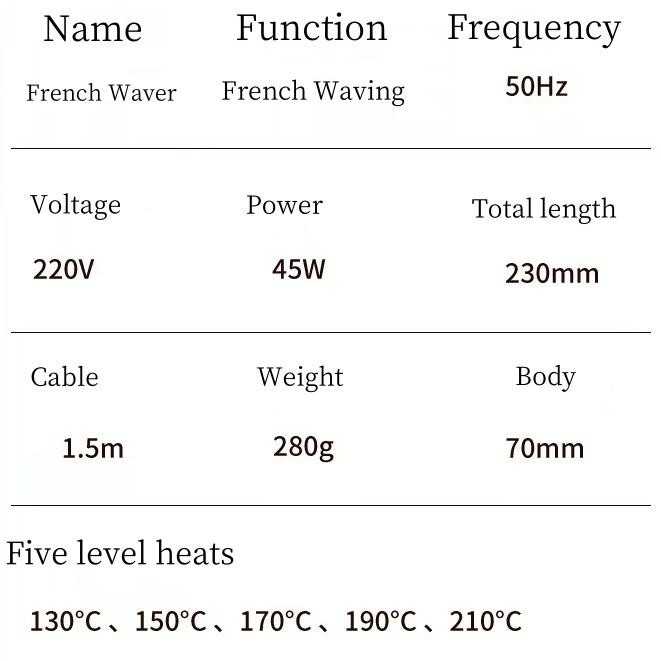 45W French Egg Waver Hair Curler en céramique à base d'eau enduit de glaçage en rouleau à grande onde d'ion négatif chauffage rapide