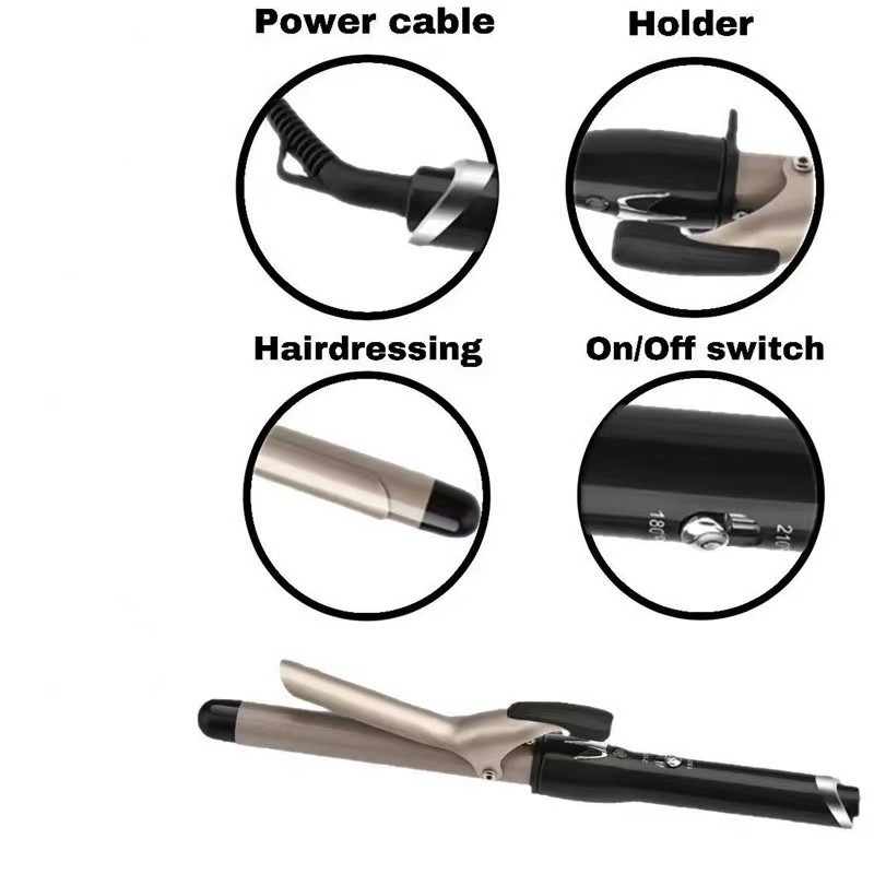 45W boucles de cheveux Ion négatif soins en aluminium Big Wand Wave Boucles de cheveux Fer à chauffer rapidement coiffure