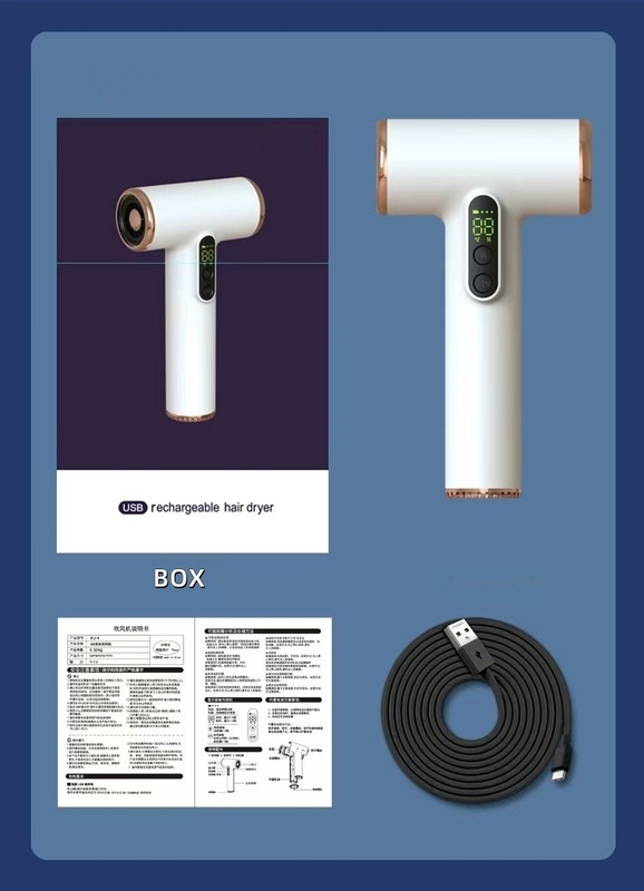 Taille de voyage séchoirs à cheveux sans fil à batterie de 200 W avec faible bruit