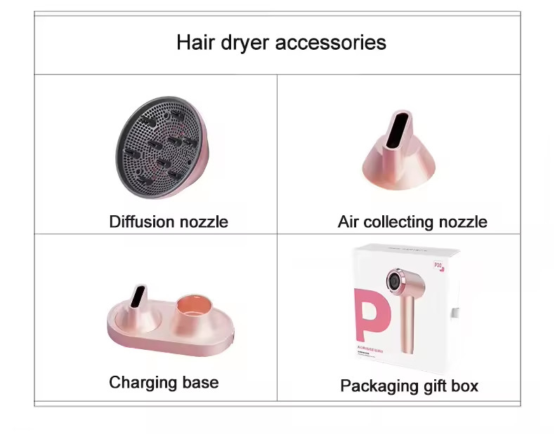 Le sèche-cheveux sans fil rechargeable prend en charge une longue durée de vie de la batterie, une basse température et un sèche-cheveux à ions négatifs