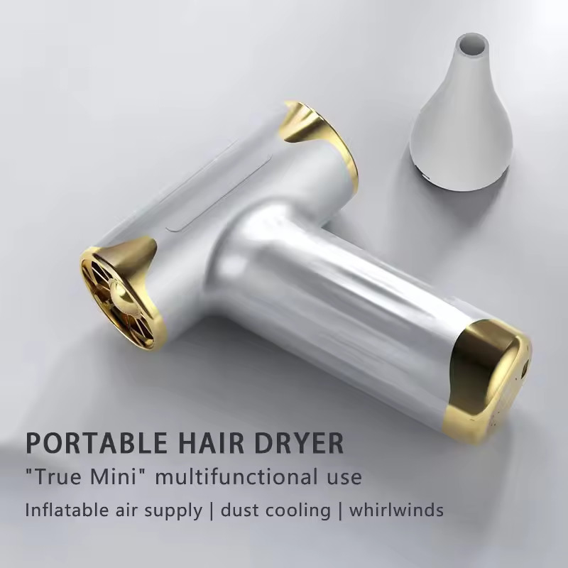 4 niveaux de chaleur Séche-cheveux sans fil avec longue durée de vie de la batterie et buse/diffuseur