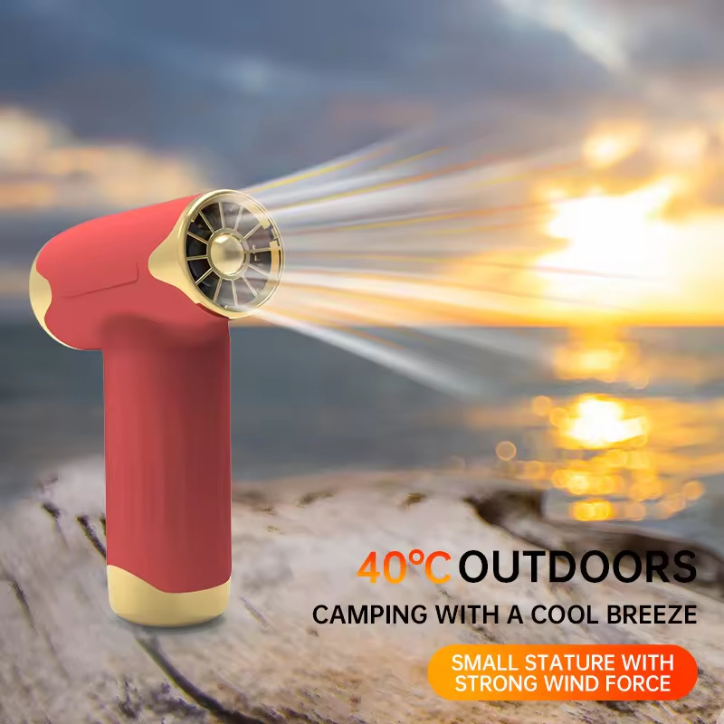 Un séchoir à cheveux sans fil à feuilles bleues, à vent rapide, portable, souffleur puissant, USB rechargeable.