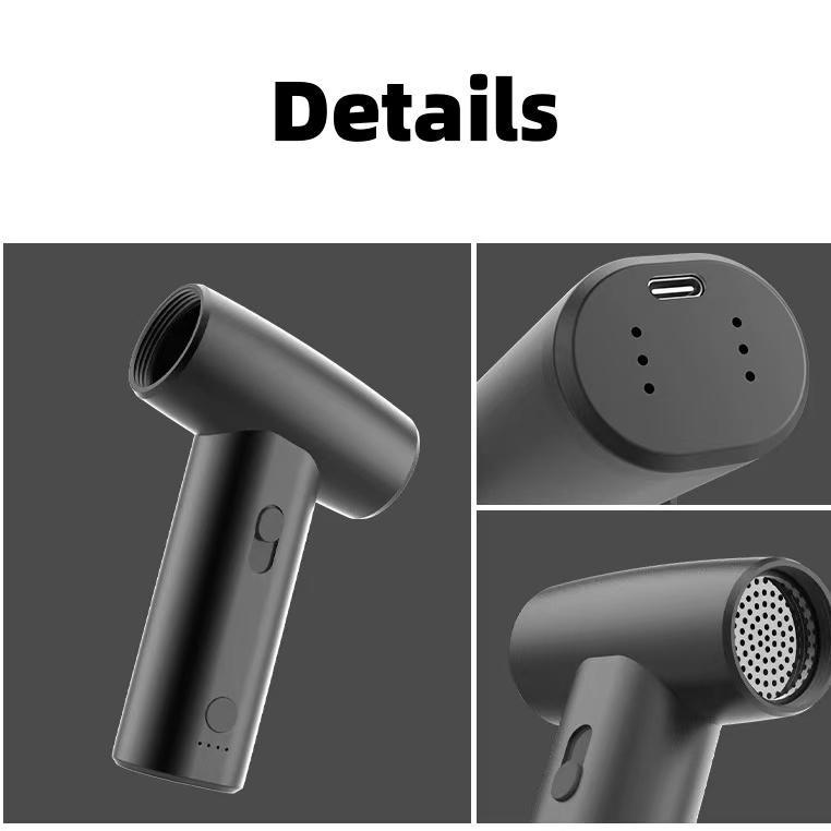 Assortiment de sèche-cheveux rechargeable 80W Mini sèche-cheveux sans feuilles pour la maison et l'extérieur