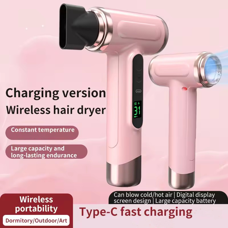 Séche-cheveux domestique à haute puissance avec séchage rapide et tube de vent pliable à ions négatifs pour les étudiants et les dortoirs