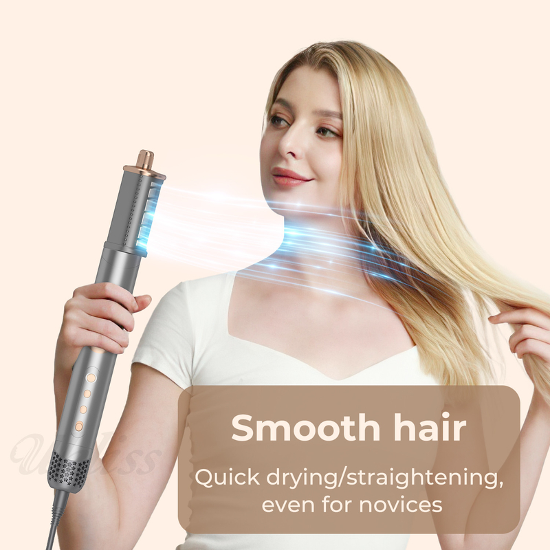 Ensemble de sèche-cheveux pliable 8 en 1 avec réglage de la température et conception multi-buse