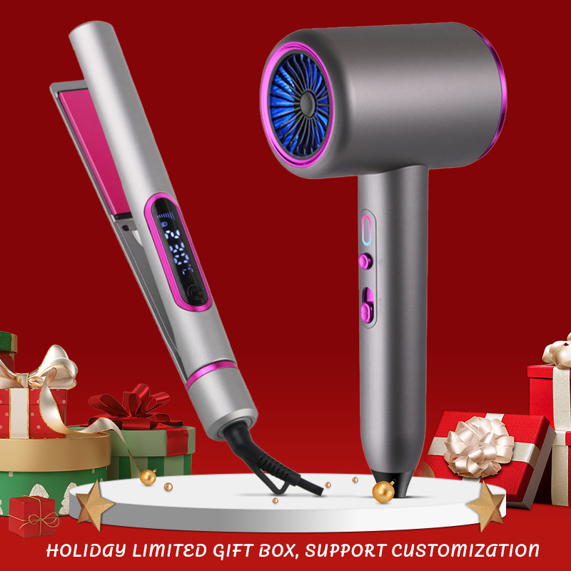 Boîte cadeau pour les fêtes personnalisée sèche-cheveux baguette de curling avec 1M Power Cord Concentrator Nozzle