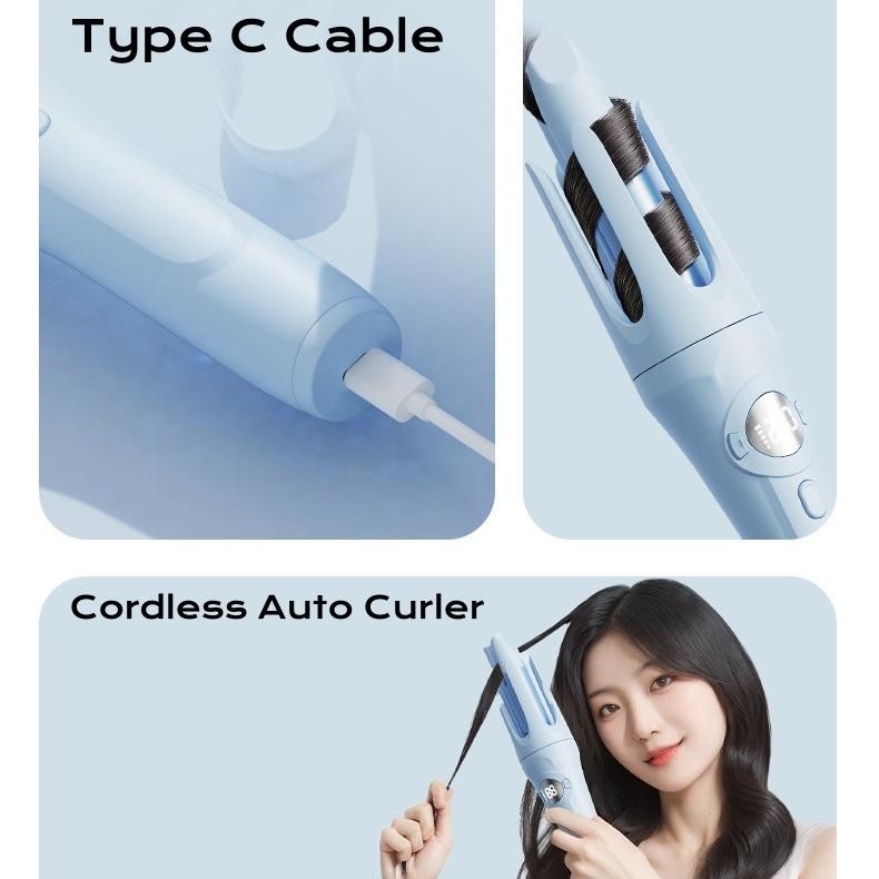 Chargement en extérieur sans fil 47W Fer automatique à boucles de cheveux avec technologie ionique Type-C