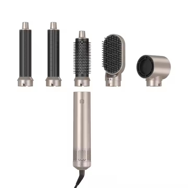Multifonctionnel 5 en 1 ensemble de peigne à air chaud Styling Réduction du bruit Curling Technologie des ions négatifs de fer