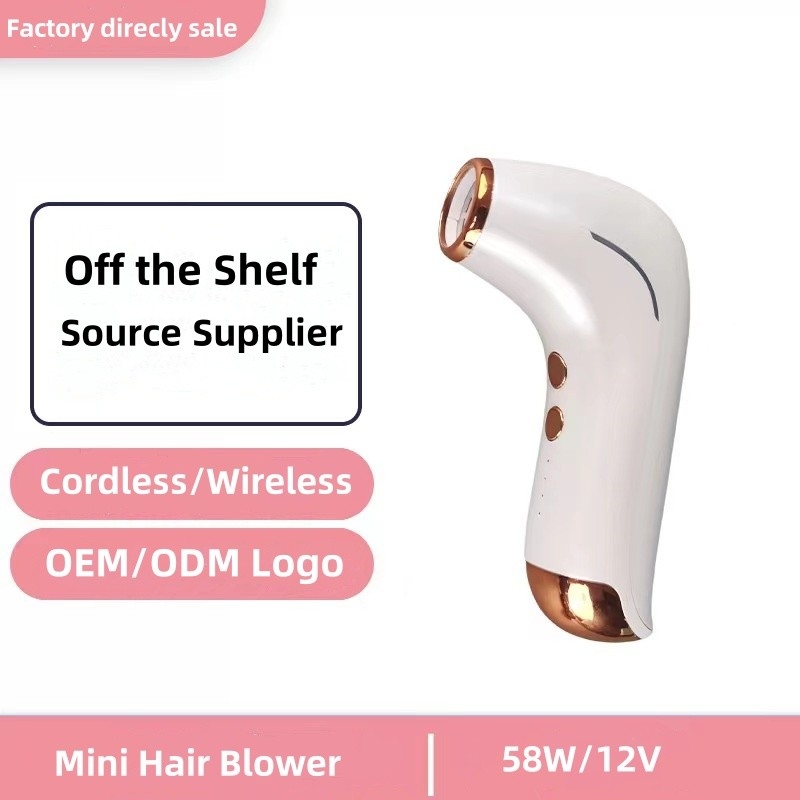 Portable à batterie de 60 W, séche-cheveux sans fil, bouton à chaud, concentrateur, buse type