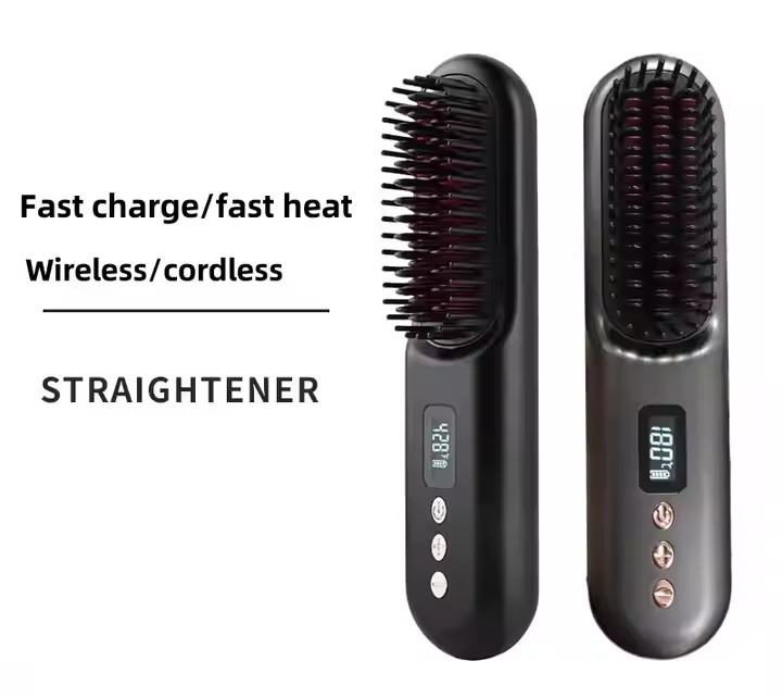 Brosses de lissage sans fil avec 4 réglages de température PD20W à charge rapide Anti-échaudement conception de chauffage rapide