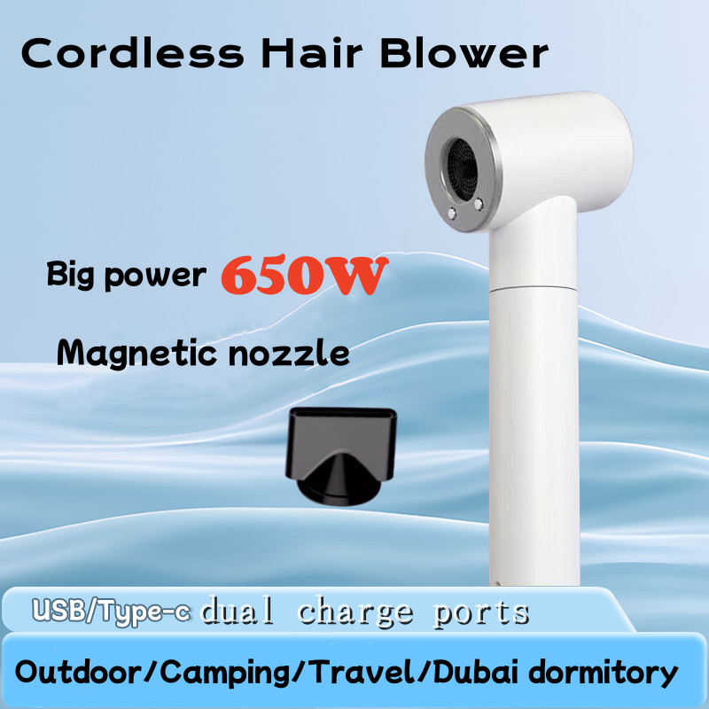 Séche-cheveux portable de 450W sans fil avec batterie de 48000 mAh