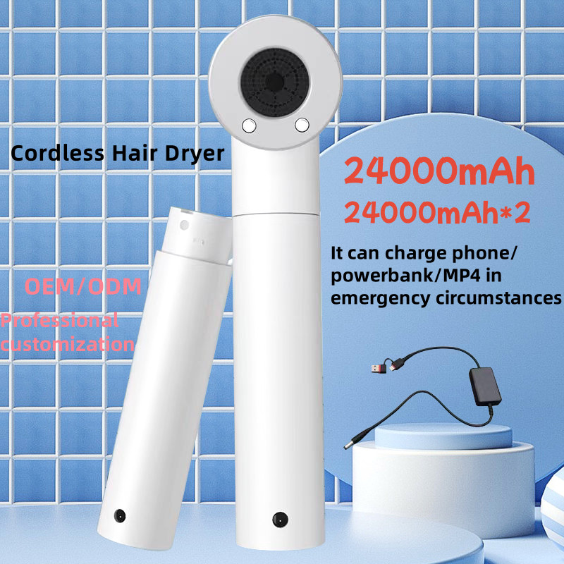 Séche-cheveux portable de 450W sans fil avec batterie de 48000 mAh