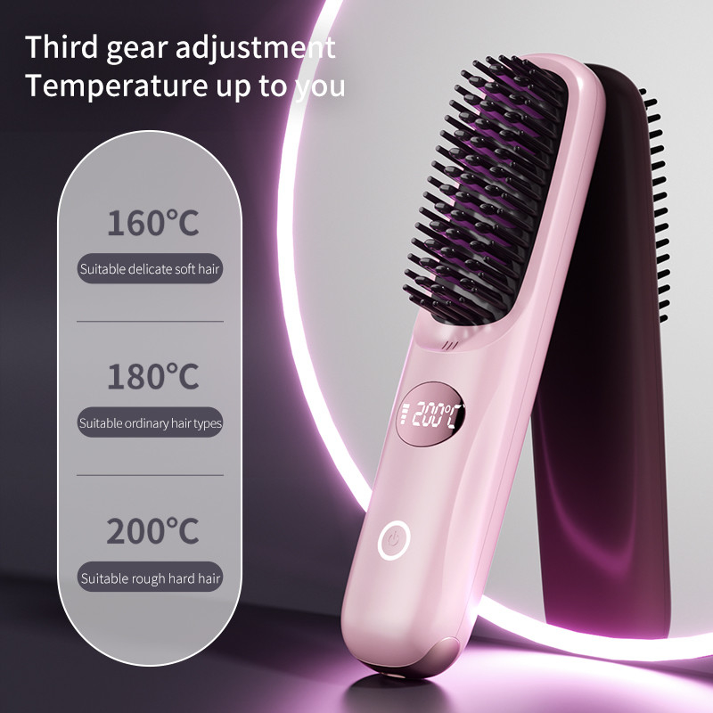 Soins personnels sèche-cheveux électrique brosse à cheveux à air chaud peigne à chaleur USB sans fil rechargeable Législateur de cheveux brosse