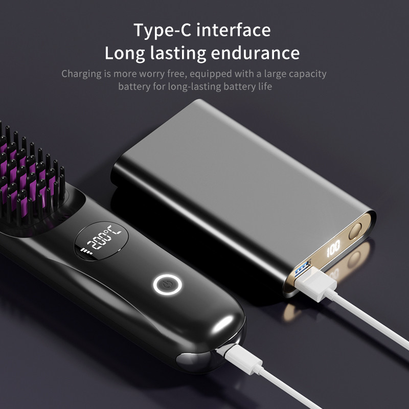 Soins personnels sèche-cheveux électrique brosse à cheveux à air chaud peigne à chaleur USB sans fil rechargeable Législateur de cheveux brosse