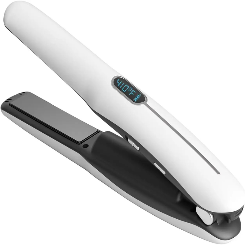 Rechargeable 2 en 1 Légalisateur de cheveux sans fil Légalisateur sans fil Curling avec batterie de 4800mAh et multi température