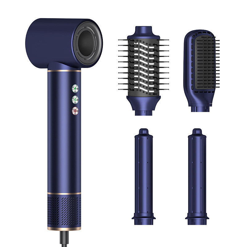 5 en 1 brosse à air chaud à grande vitesse moteur sans brosse séche-cheveux automatique à friser ensemble d'ions négatifs de l'aviation de l'aluminium coque