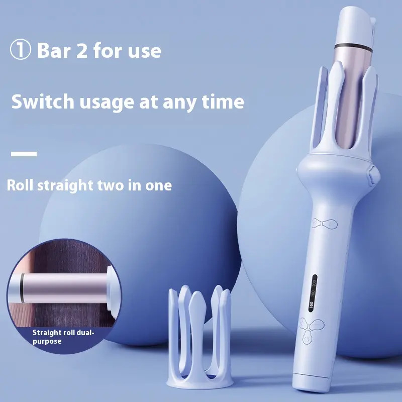 2 en 1 fer à friser automatique 35W chauffage rapide avec bip pour les cheveux bouclés et lisses