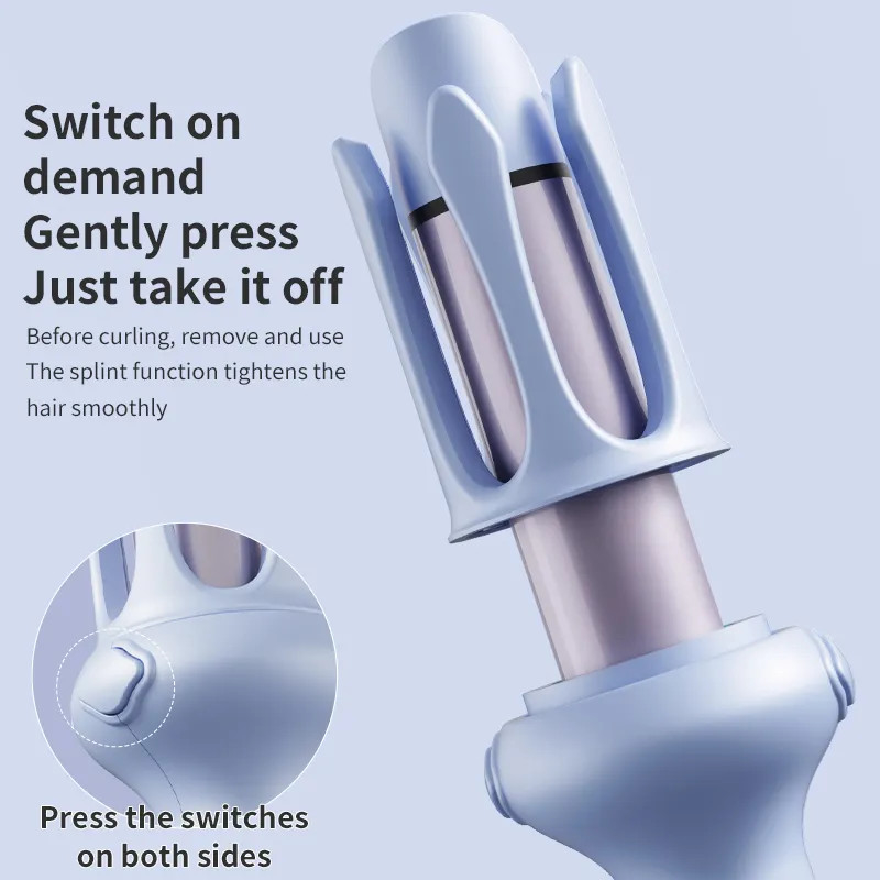 2 en 1 fer à friser automatique 35W chauffage rapide avec bip pour les cheveux bouclés et lisses
