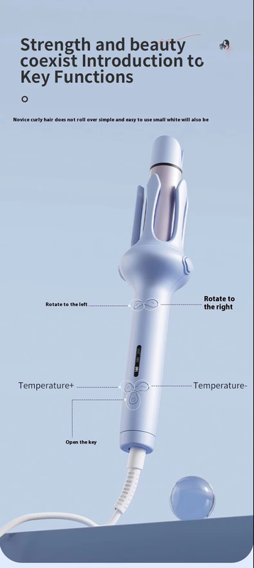 Fer à friser professionnel, baguette de friser en céramique de 1 pouce avec friser à température réglable