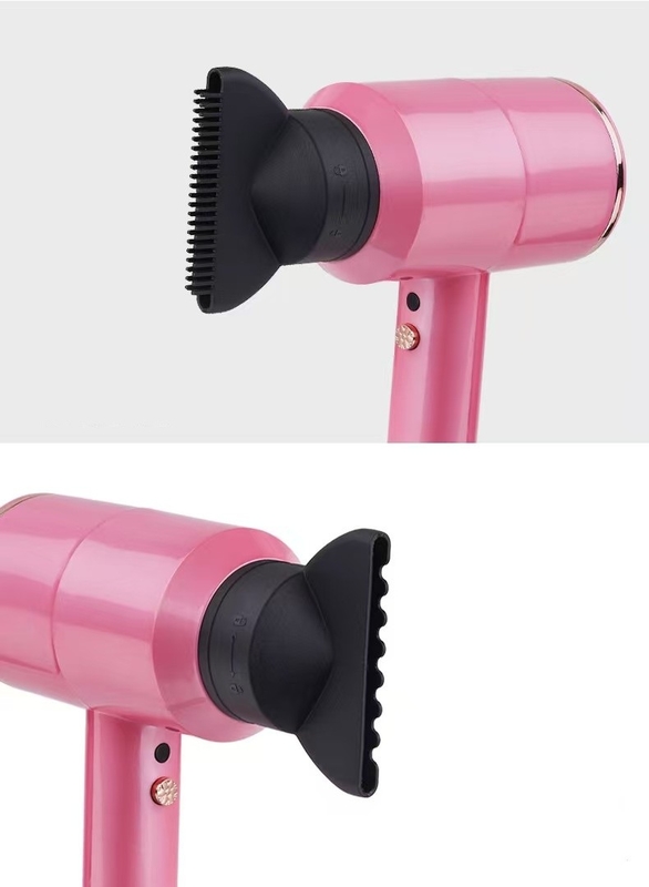 Séche-cheveux rose avec 3 accessoires professionnels pour un vent puissant et des soins doux adaptés à tous les types de cheveux