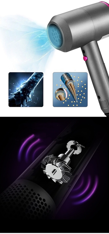 Un sèche-cheveux électrique de 1500 watts avec 3 accessoires multifonctionnels pour une coiffure parfaitement lisse