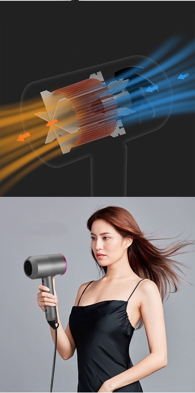 Un sèche-cheveux électrique de 1500 watts avec 3 accessoires multifonctionnels pour une coiffure parfaitement lisse