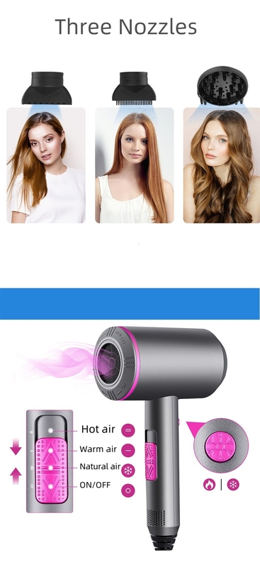 Un sèche-cheveux électrique de 1500 watts avec 3 accessoires multifonctionnels pour une coiffure parfaitement lisse