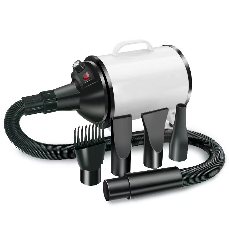 Séchoir à cheveux pour animaux de compagnie à haute puissance de 2100 W, équipement de toilettage pour animaux de compagnie à faible bruit, réglage de la vitesse du vent sans pas