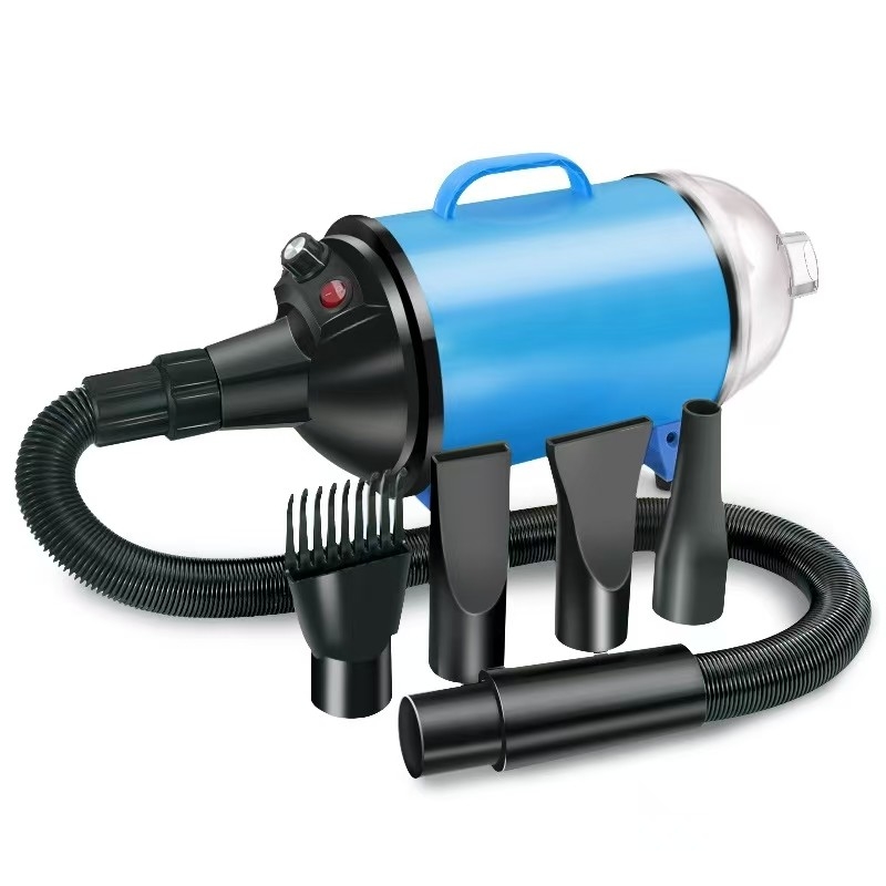 2 en 1 sèche-cheveux pour animaux de compagnie aspirateur 2100W équipement de toilettage pour animaux de compagnie avec niveau de vitesse du vent sans pas