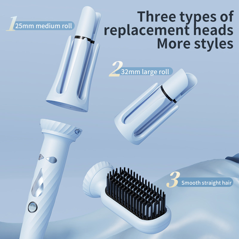Fer à friser automatique 3 en 1 avec alarme de bip, outil de coiffure pour des boucles et des vagues sans effort