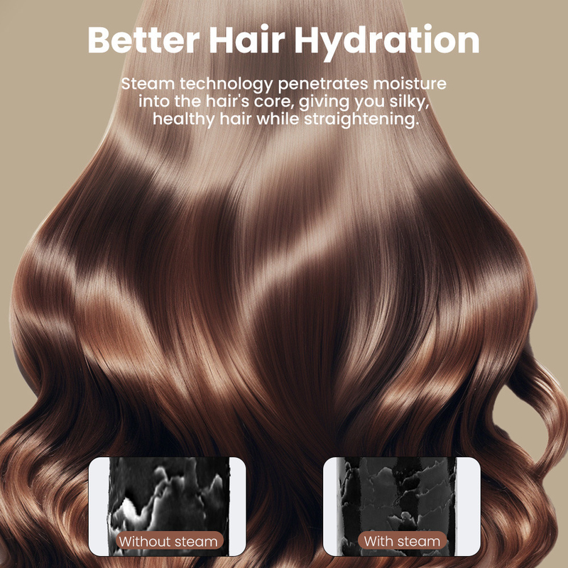 Peigne de lissage de cheveux à ions négatifs à température ultra-haute avec 2 réglages de vitesse et une autonomie de batterie de plus d'une heure