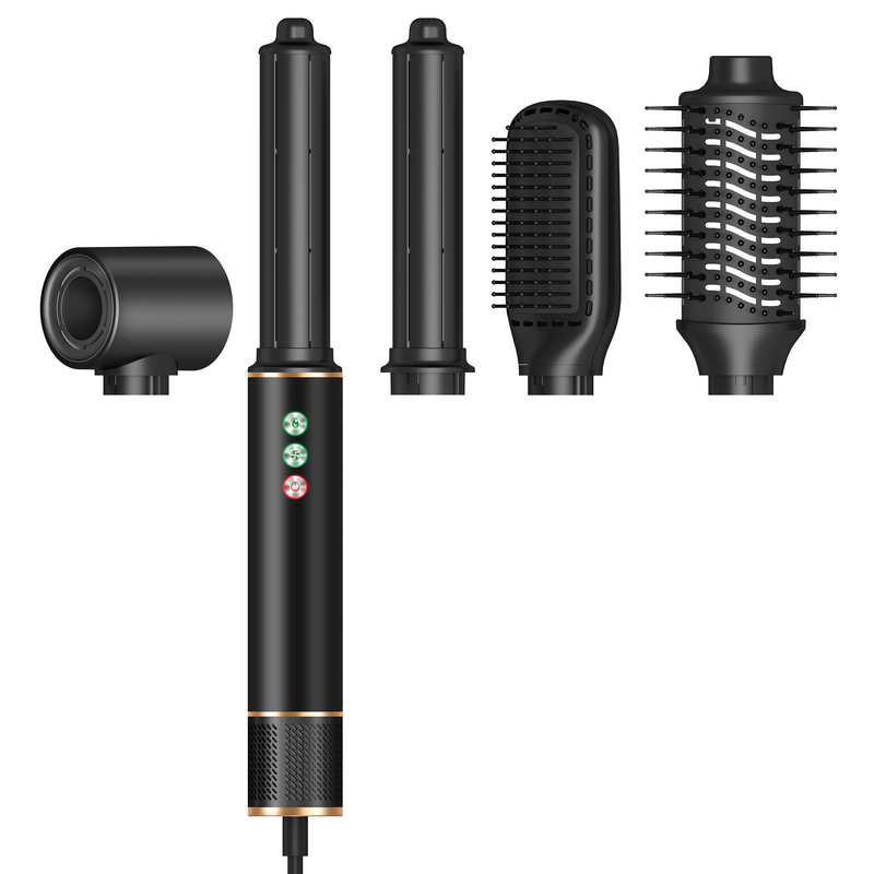 220V 5 en 1 Styler à air chaud professionnel sans frissons sécheuse à souffle pinceau bouclier redresser avec sac de voyage 3 vitesses froid