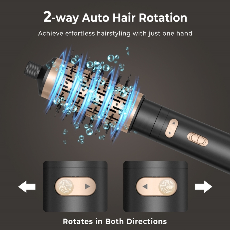Séche-cheveux brosse 6 en 1 coiffeur technologie ionique argent séchage rapide multi coiffeur pour les cheveux fins et bouclés