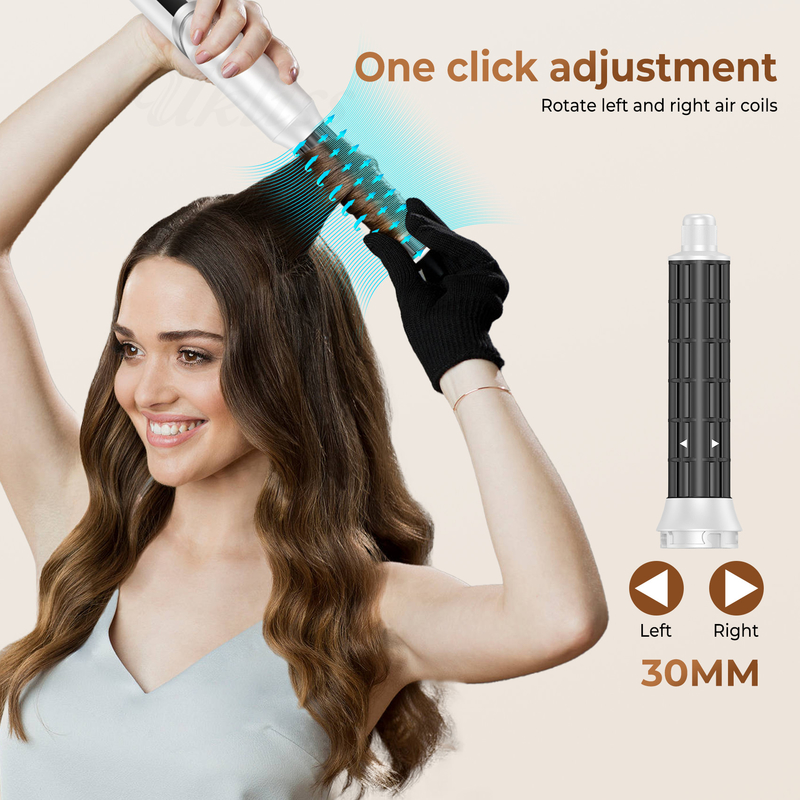 Séchage rapide 8 en 1 séchoir à cheveux professionnel à air chaud brosse à cheveux avec enroulement automatique et câble de puissance 2M 1500W Multi-Styler