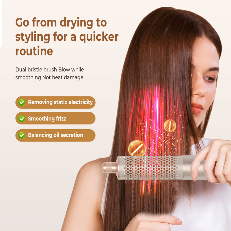 Stylant à froid 4 engrenages 8 en 1 110 000 tours par minute Vitesse sèche-cheveux ionique négatif Fer à friser automatique Volumizer redressant